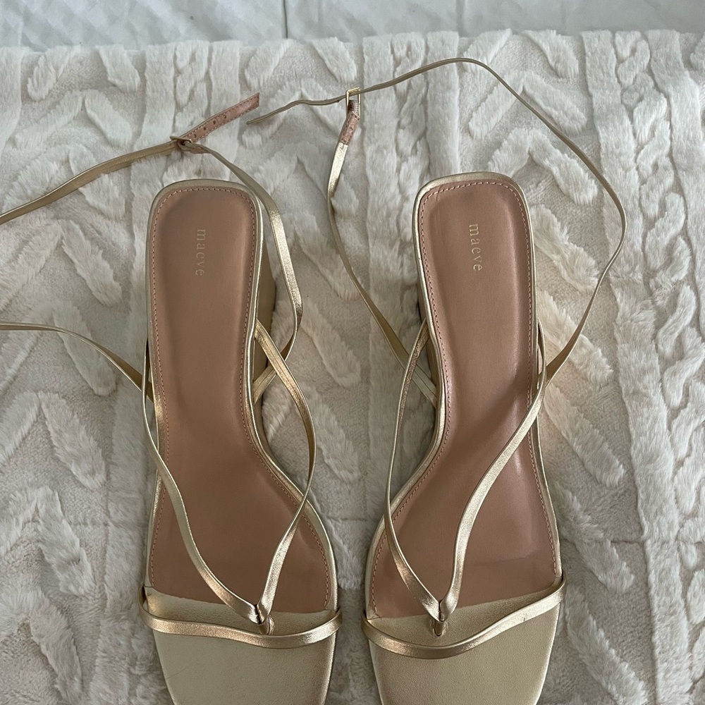 Anthropologie Gold Strappy Women's Sandals